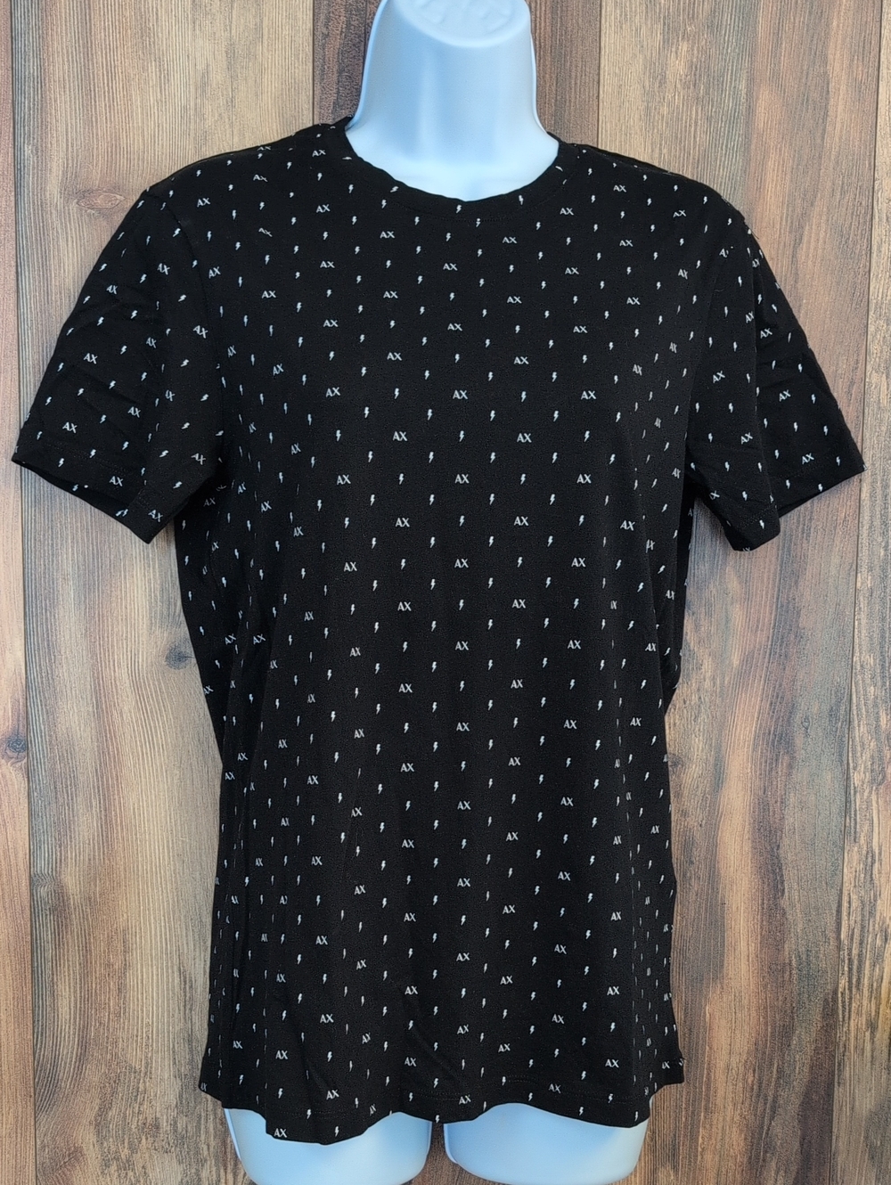 Armani Exchange AX Micro-Logo Lightening Print Tee Tshirt S Slim    955A